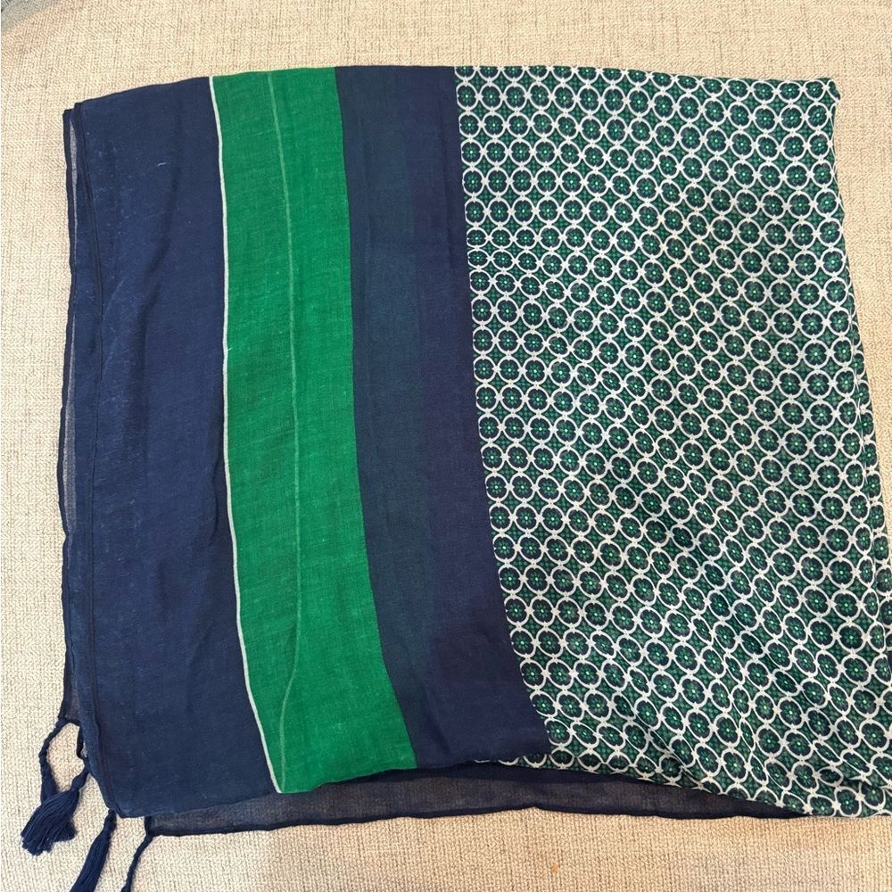 Large Green and Navy Women’s Scarf